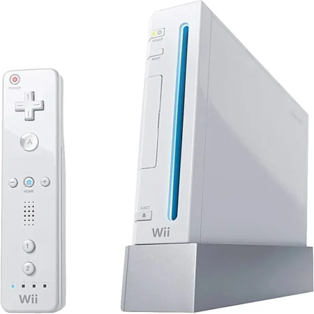 Consola Nintendo Wii con cables y 1 control con nunchucks